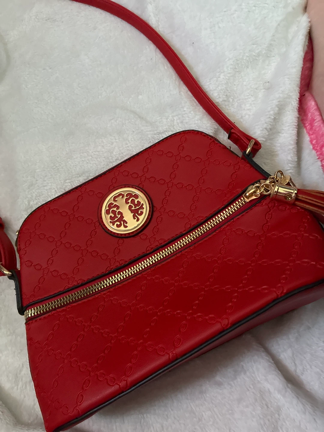 Red Crossbody Purse with Tassel