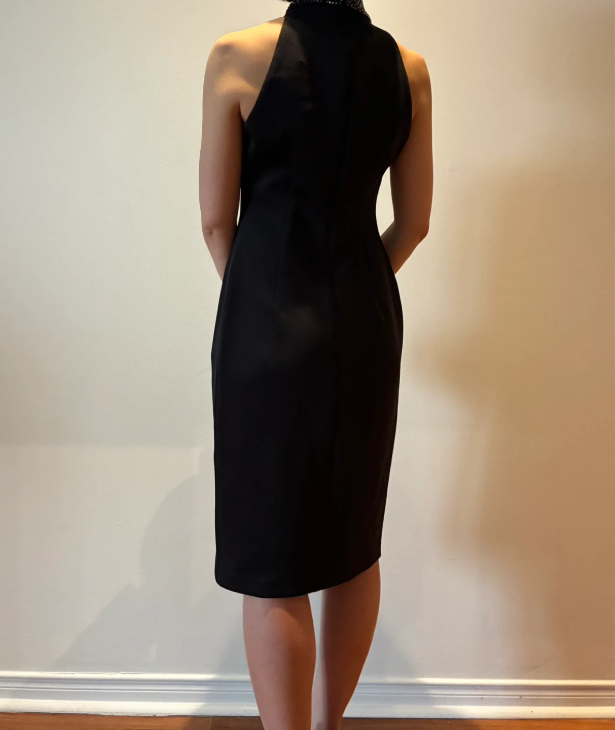 Calvin Klein Black Embellished Halterneck Sheath Dress - photo 4