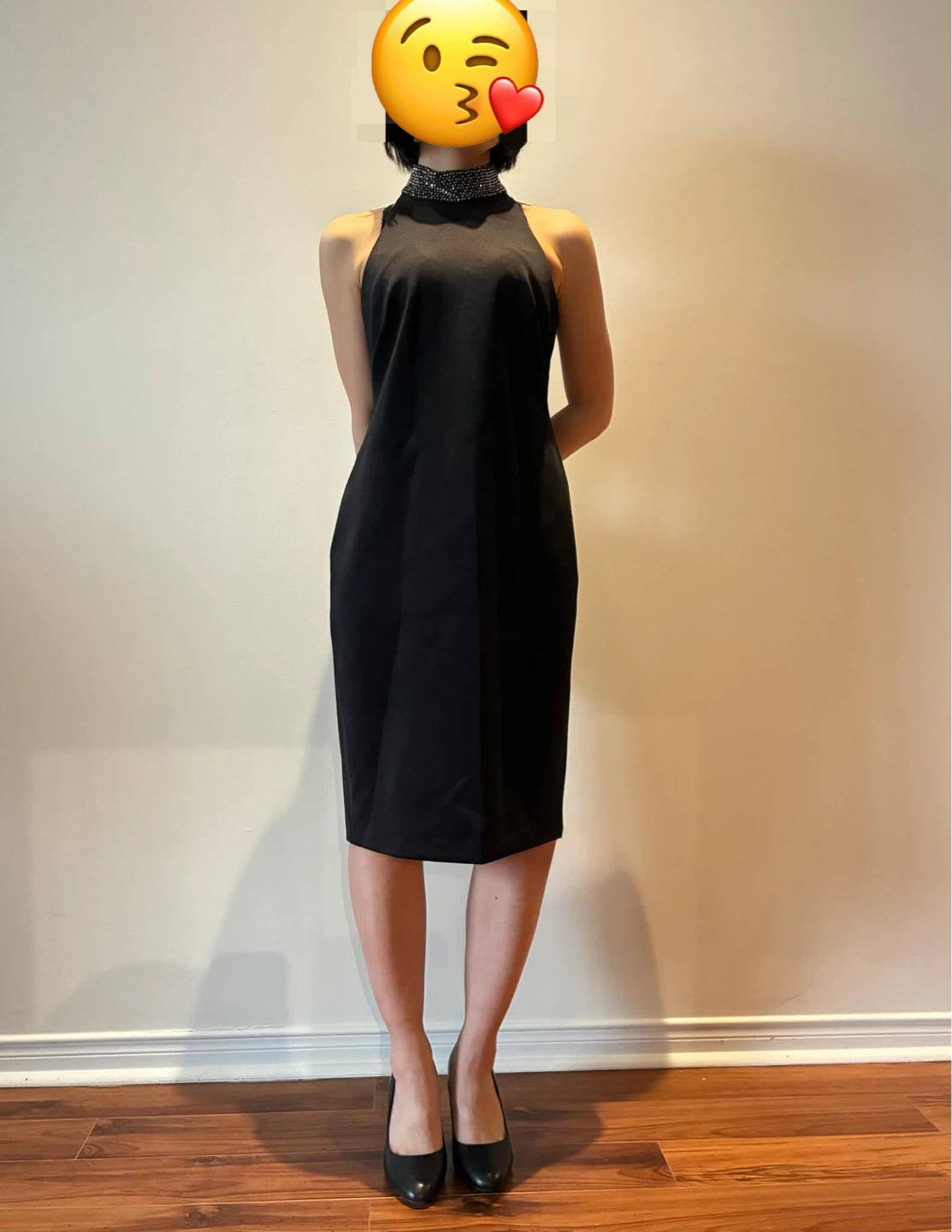 Calvin Klein Black Embellished Halterneck Sheath Dress - photo 3