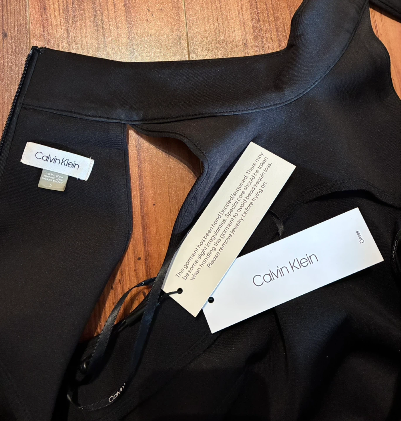 Calvin Klein Black Embellished Halterneck Sheath Dress - photo 5