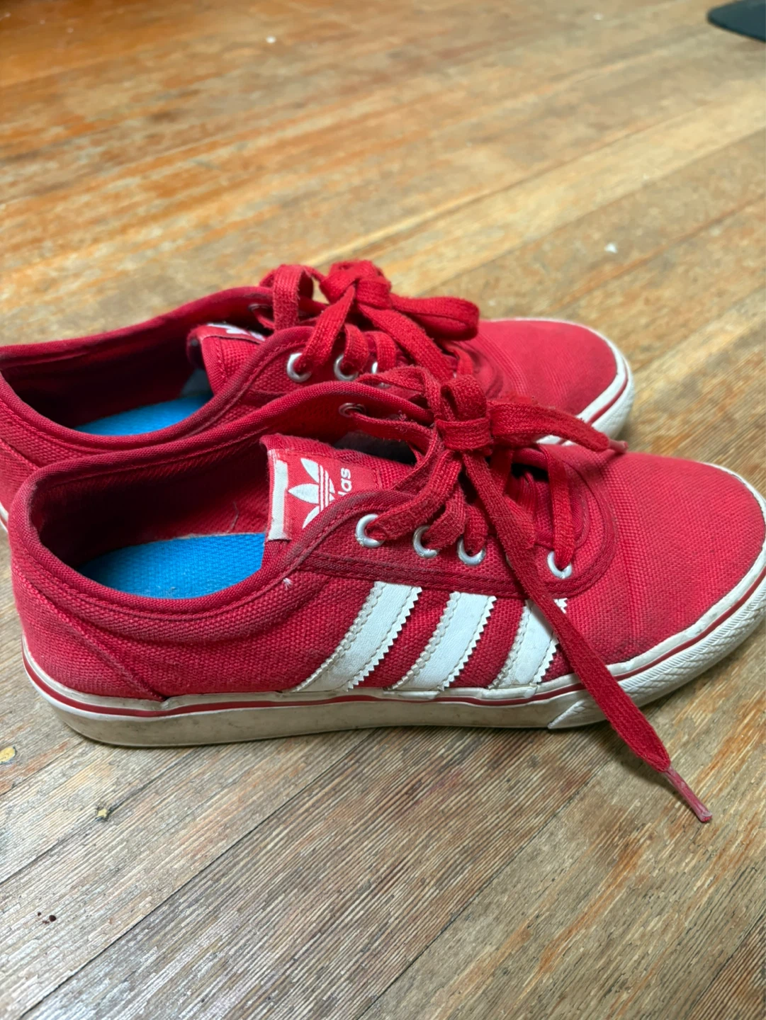 Adidas Red Canvas Sneakers size 7.5 - photo 2