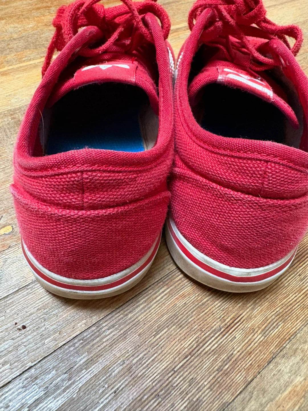 Adidas Red Canvas Sneakers size 7.5 - photo 3