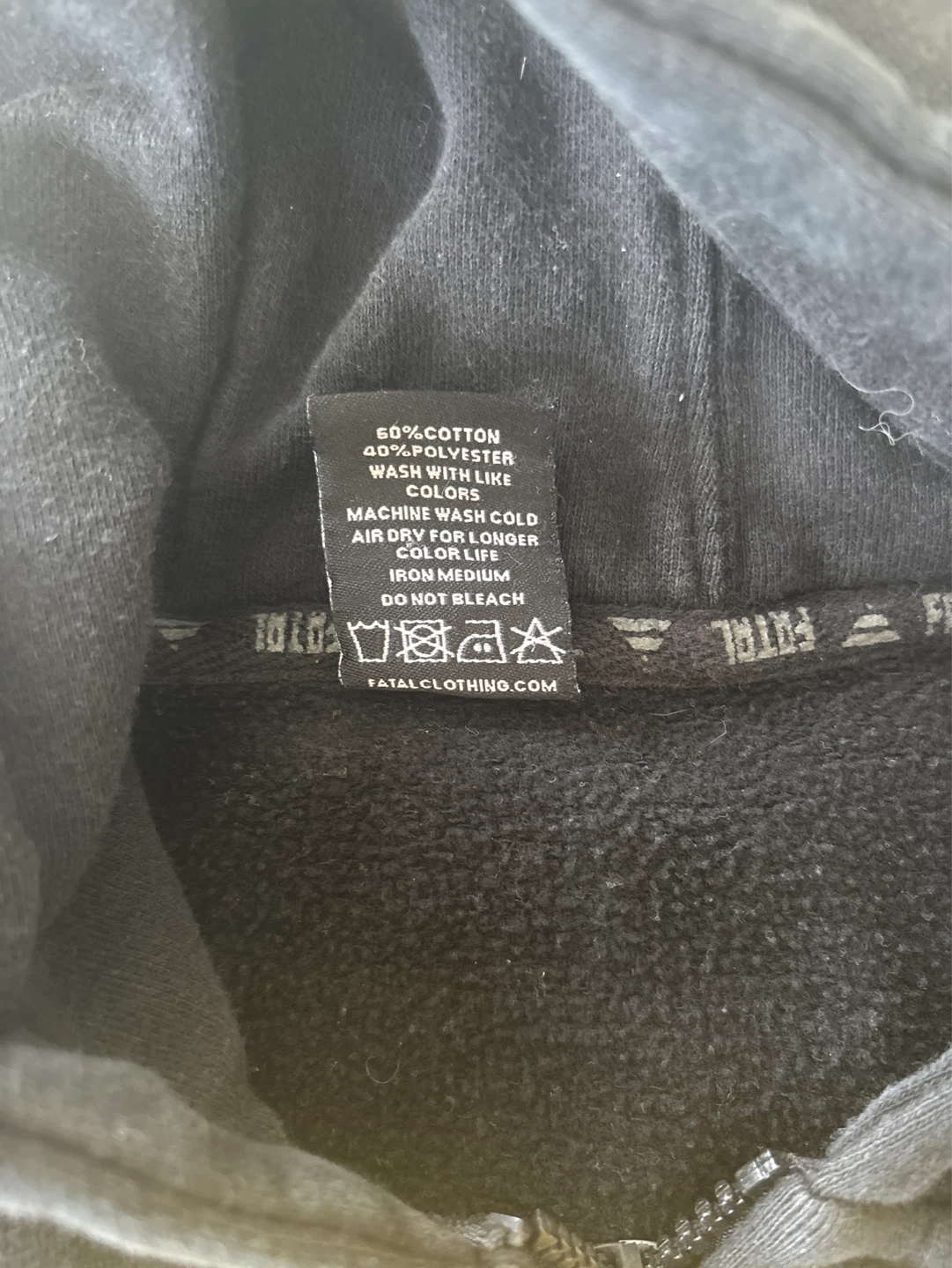 Fatal Clothing Black Zip-Up Hoodie Large - photo 3