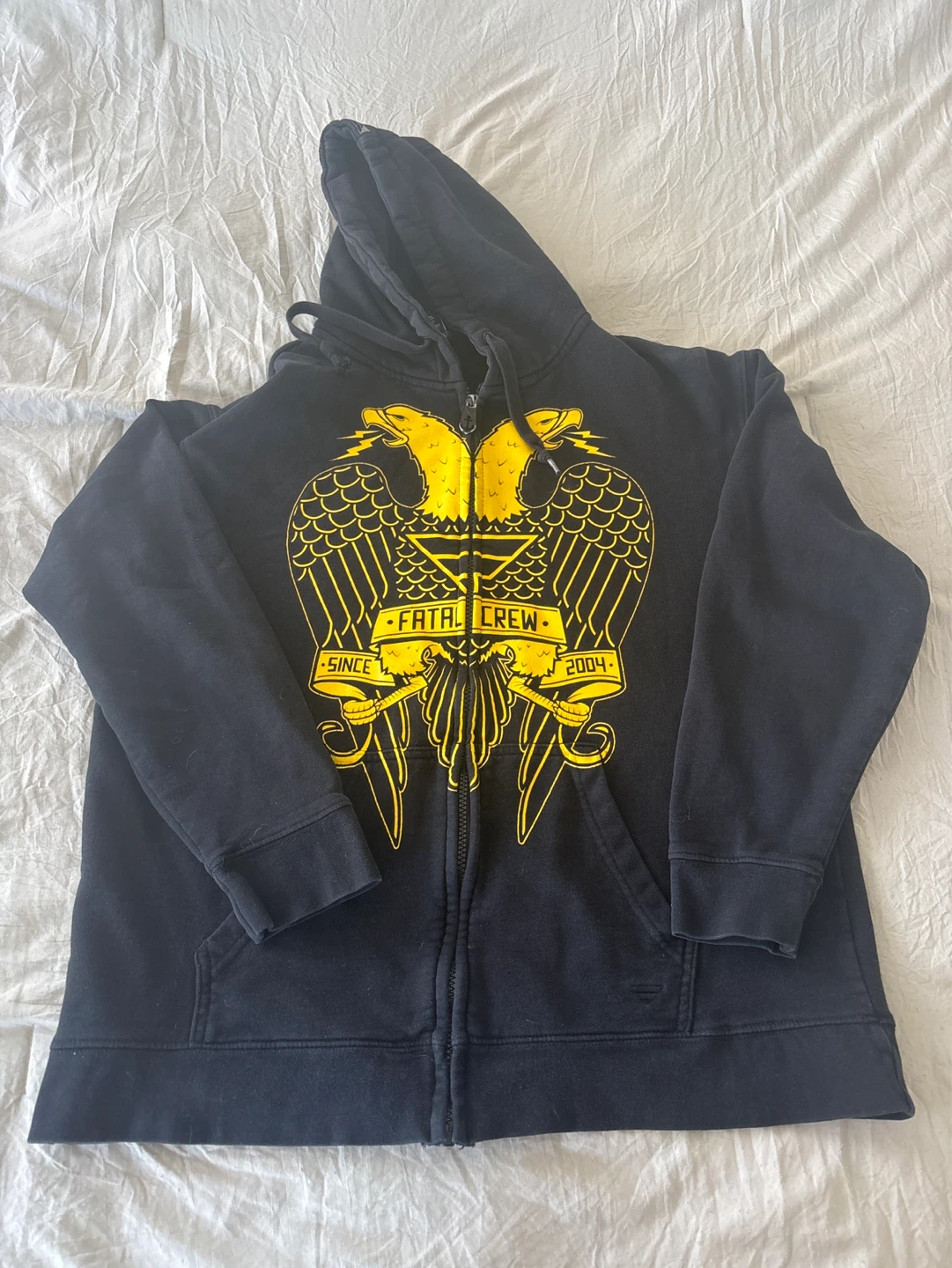 Fatal Clothing Black Zip-Up Hoodie Large