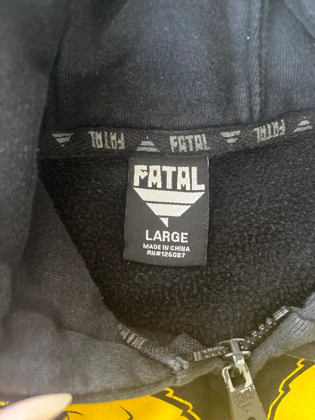 Fatal Clothing Black Zip-Up Hoodie Large - photo 2