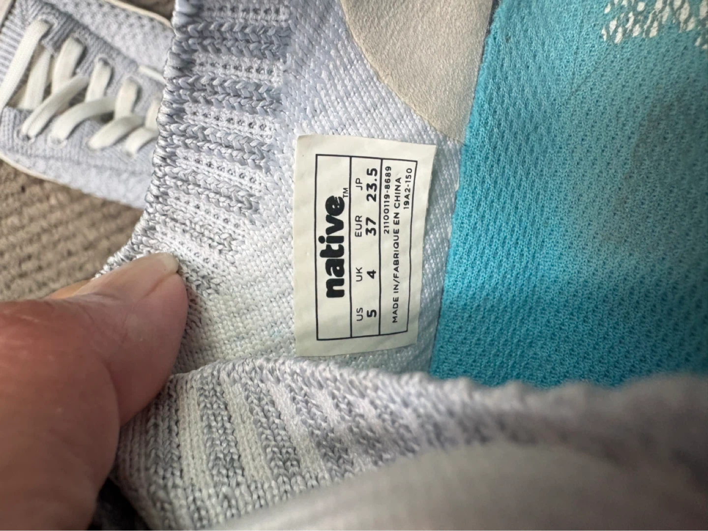 Native Shoes Sneakers Size EU 37 Grey Knit - photo 4