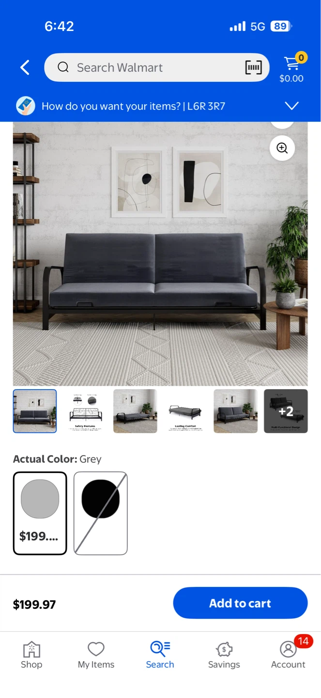 Grey Futon Sofa Bed - photo 4