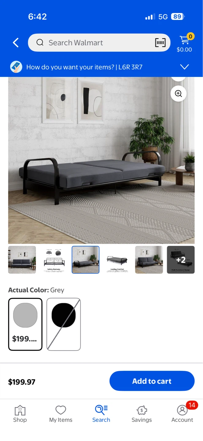 Grey Futon Sofa Bed - photo 5