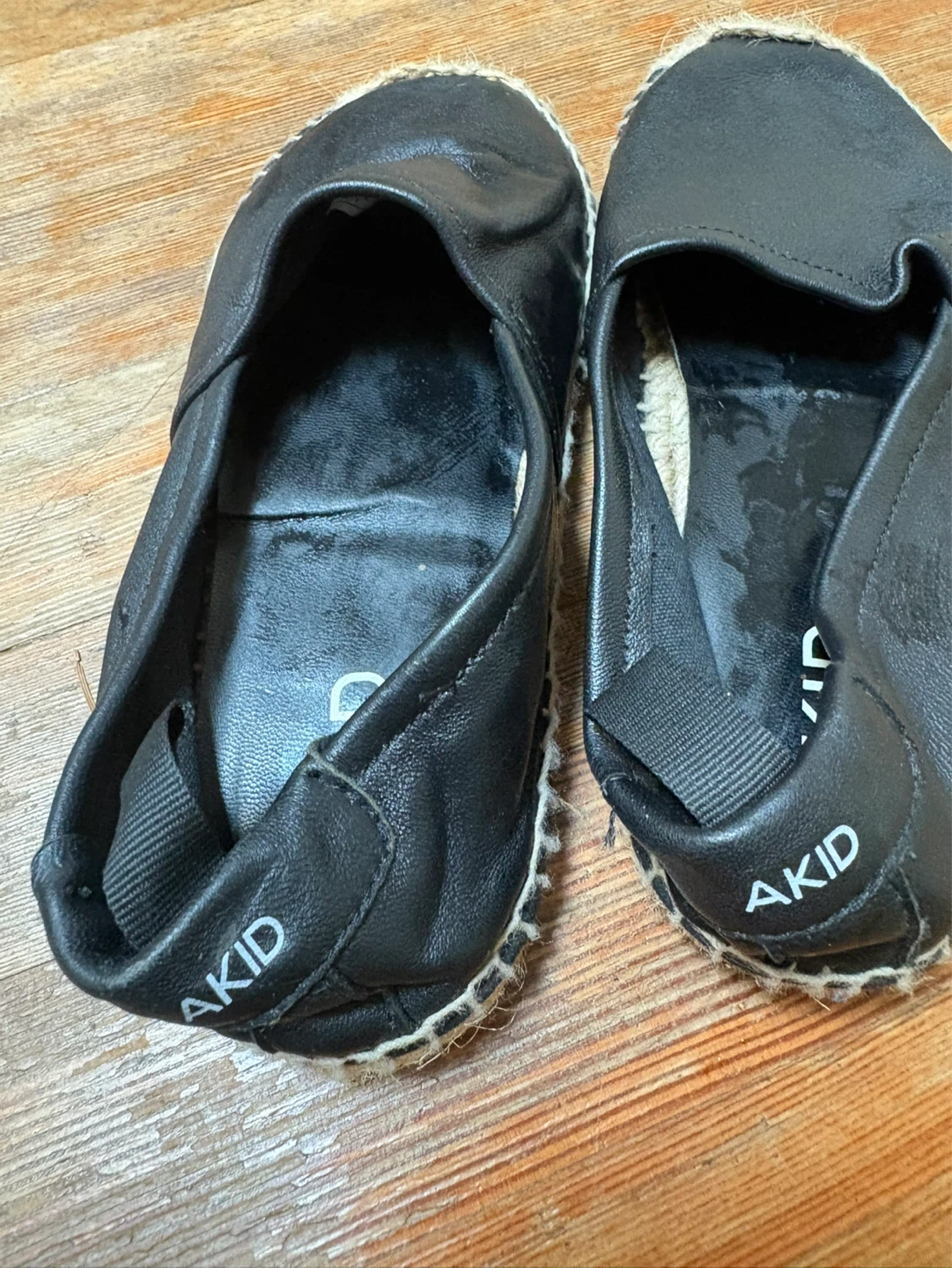 AKID Black Leather Espadrille Flats - photo 3
