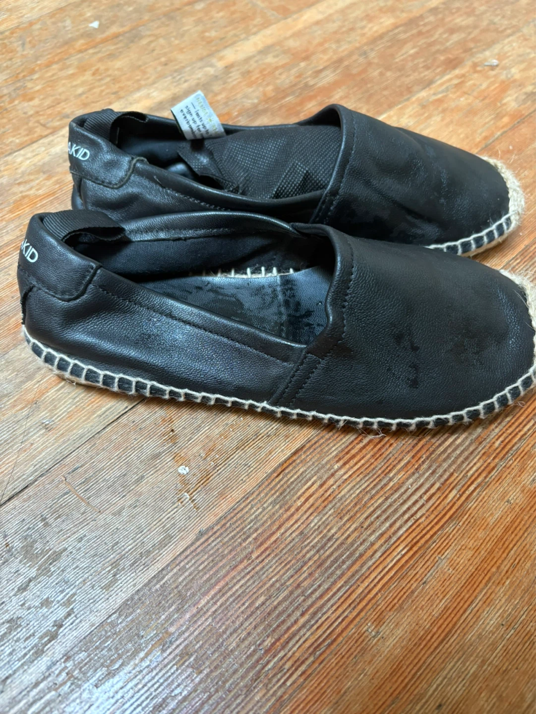 AKID Black Leather Espadrille Flats - photo 2