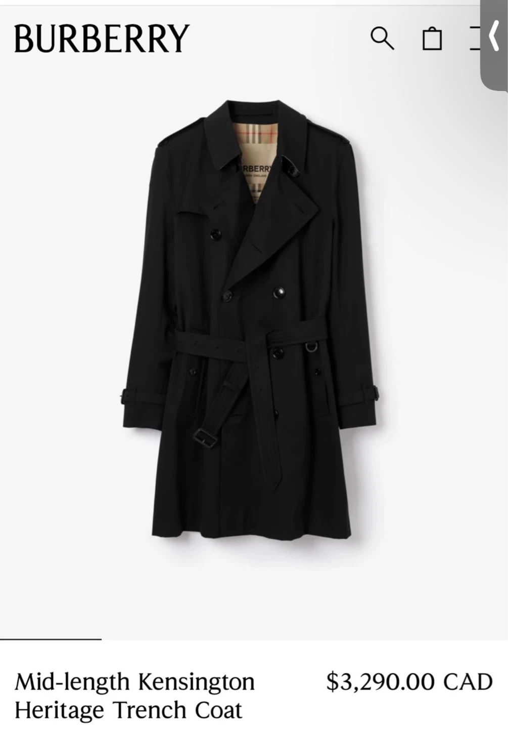 Burberry Mid-length Kensington Heritage Trench Coat