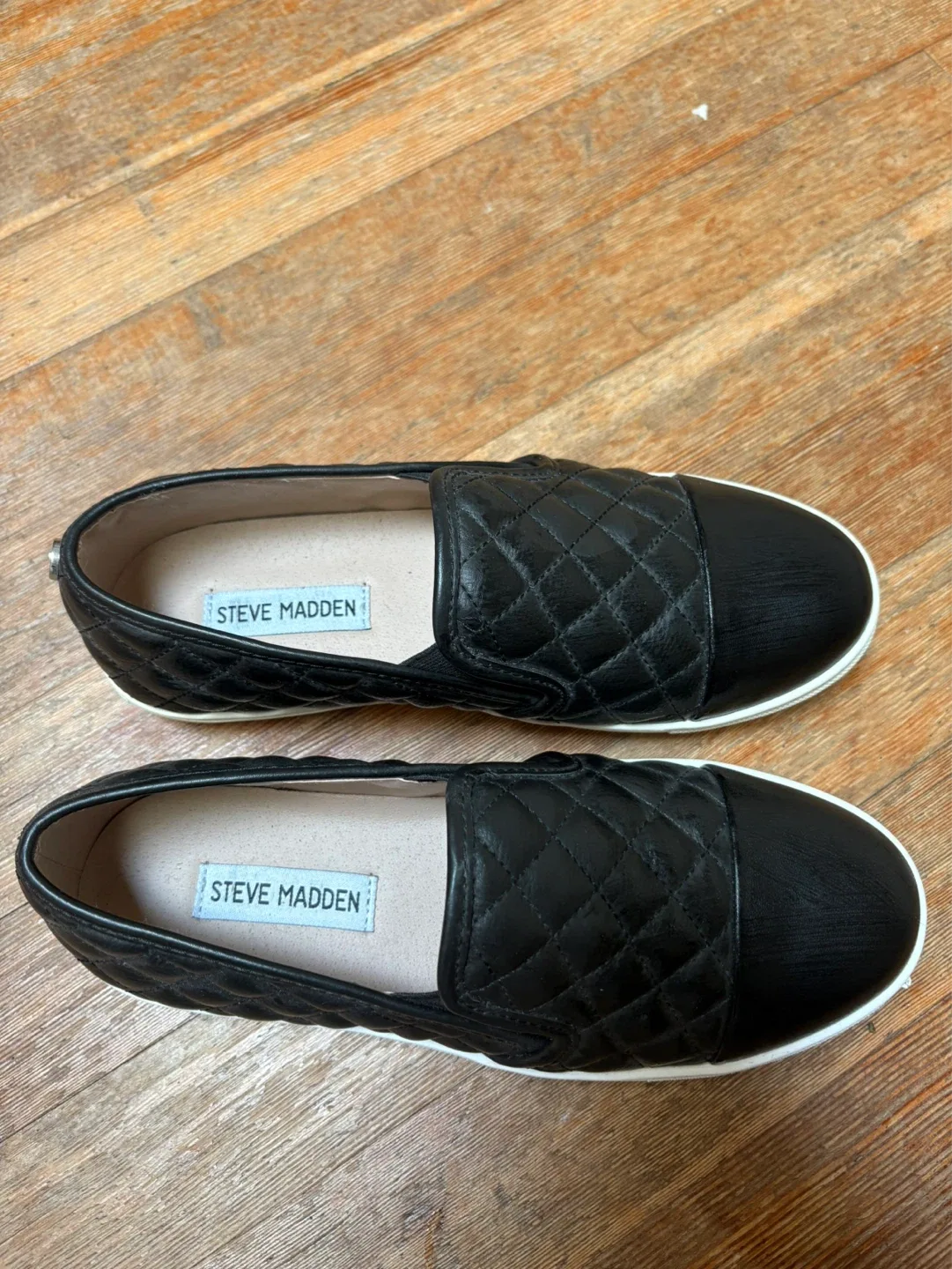 Steve Madden Black Quilted Slip-On Sneakers
