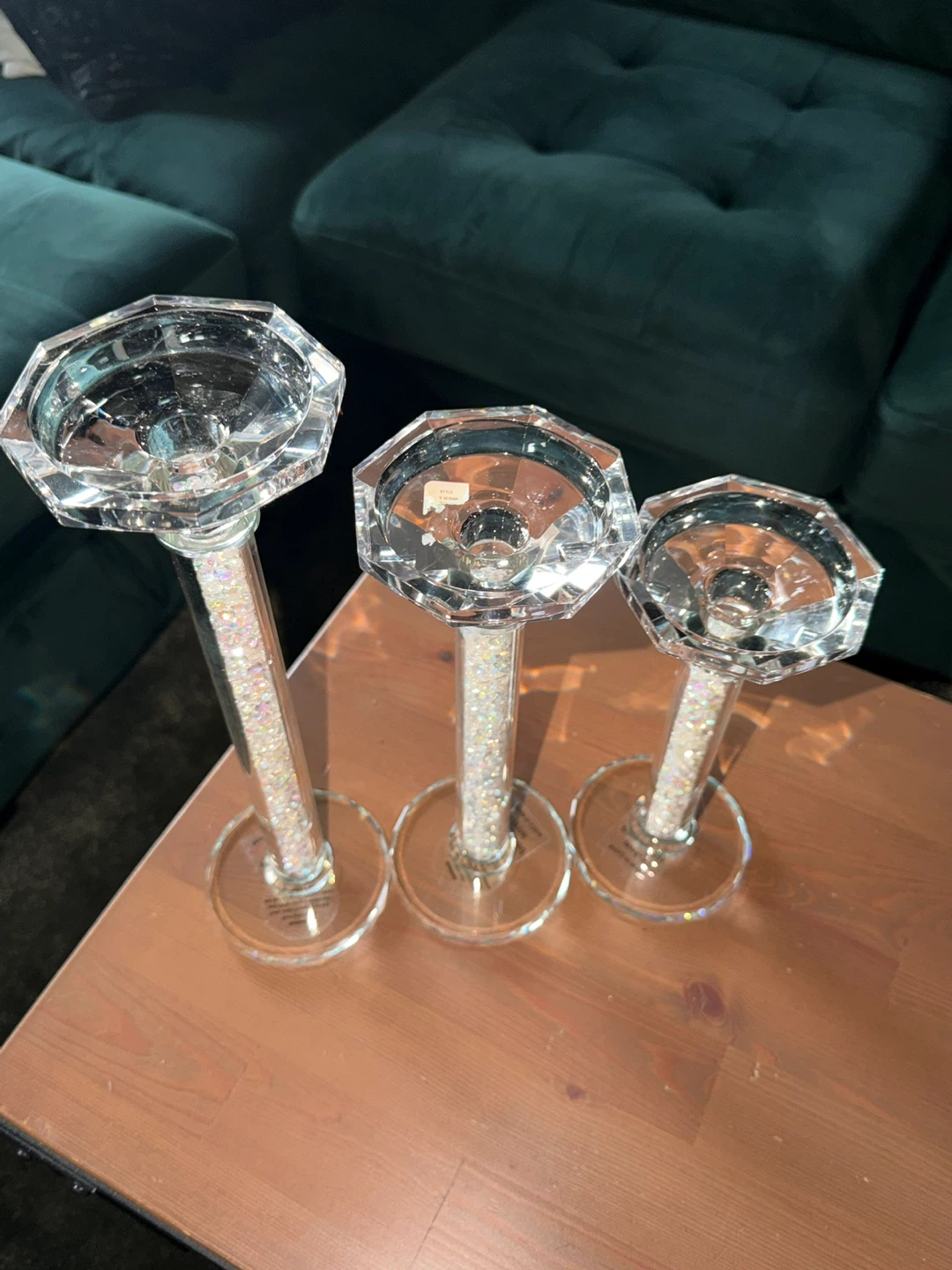 Crystal Prism Candlestick Holders Set of 3 - photo 3