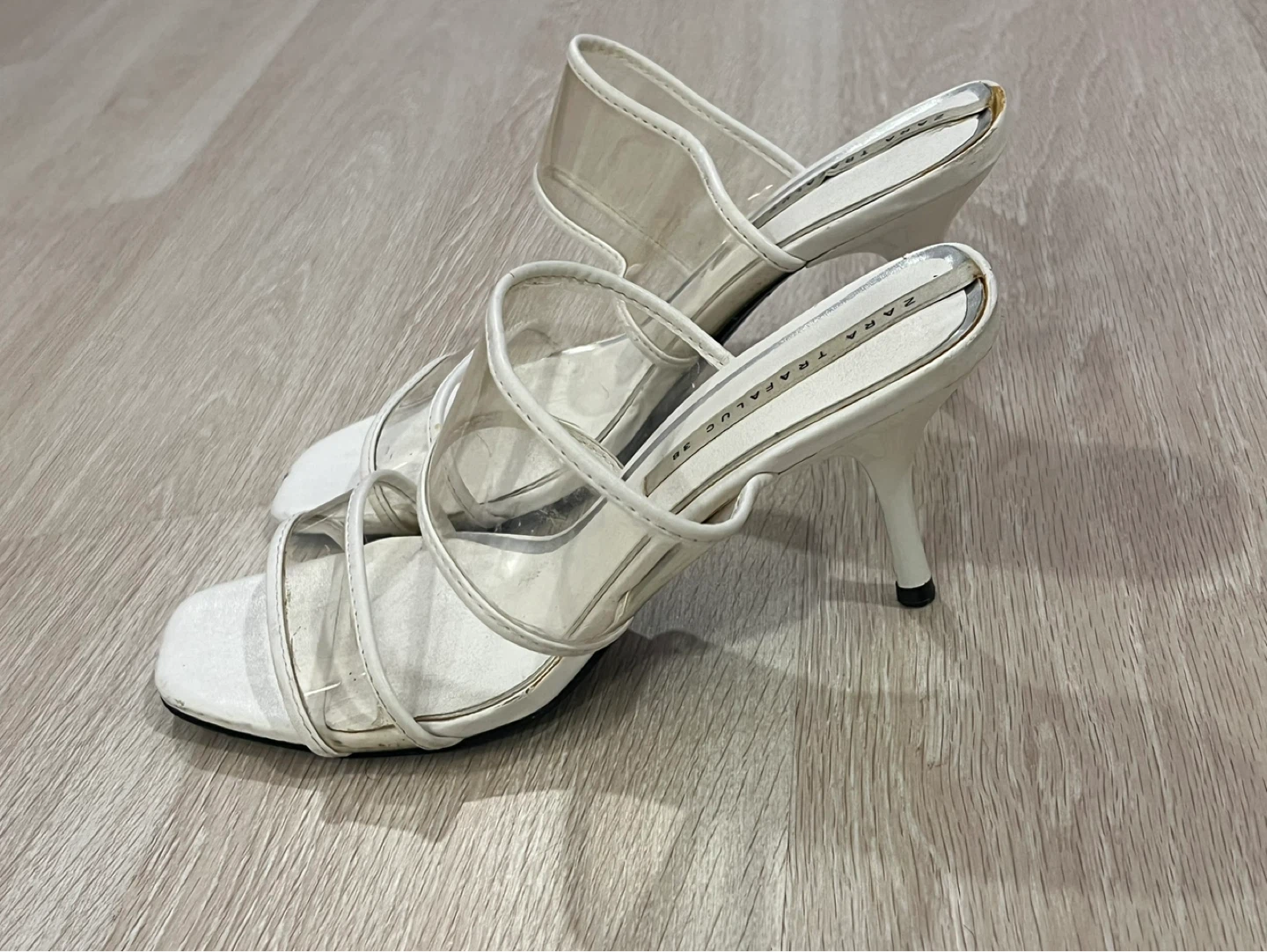 ZARA White Strappy Heels