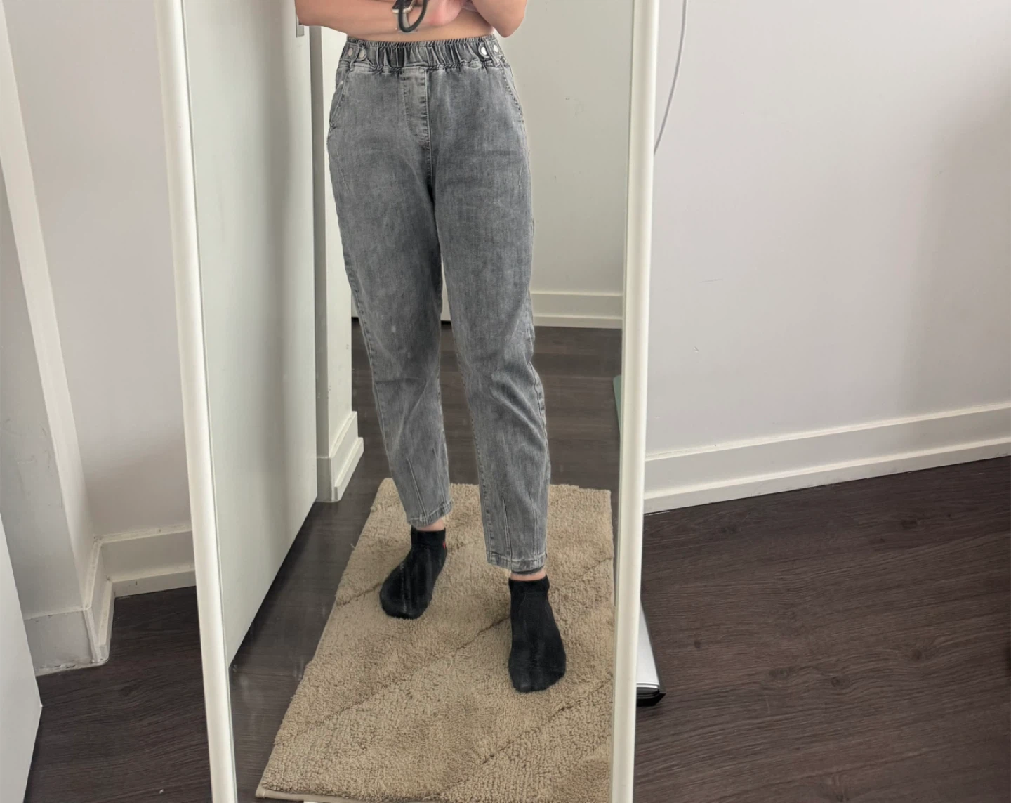 Washed Grey Denim Jeans - photo 3