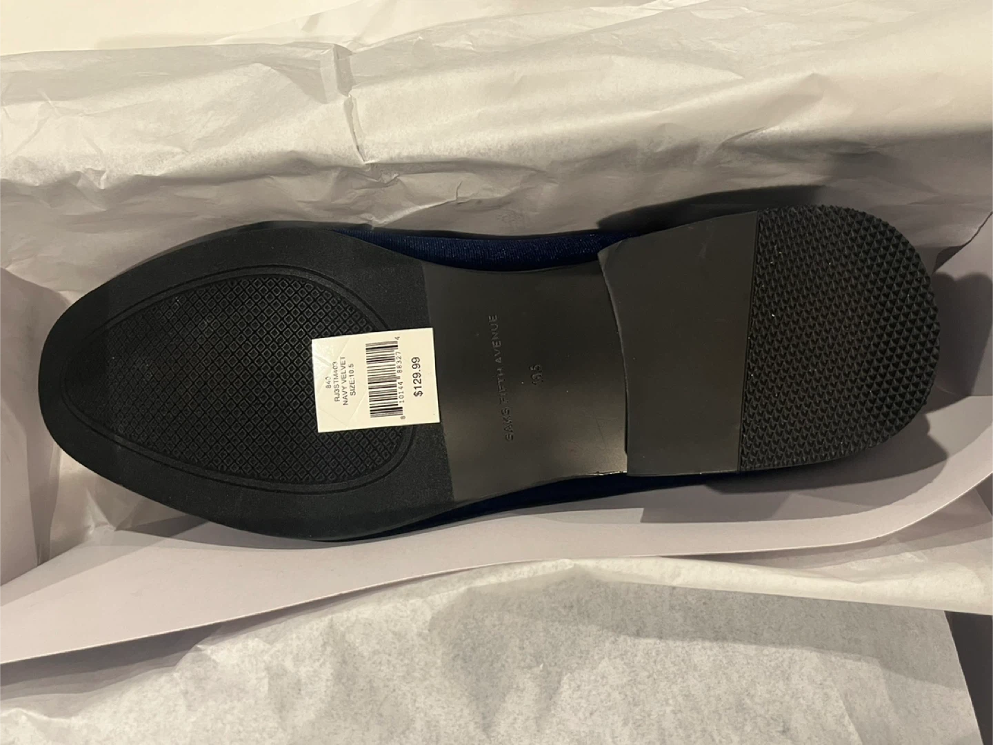 Saks Fifth Avenue  Navy Velvet loafers - Size 10.5
