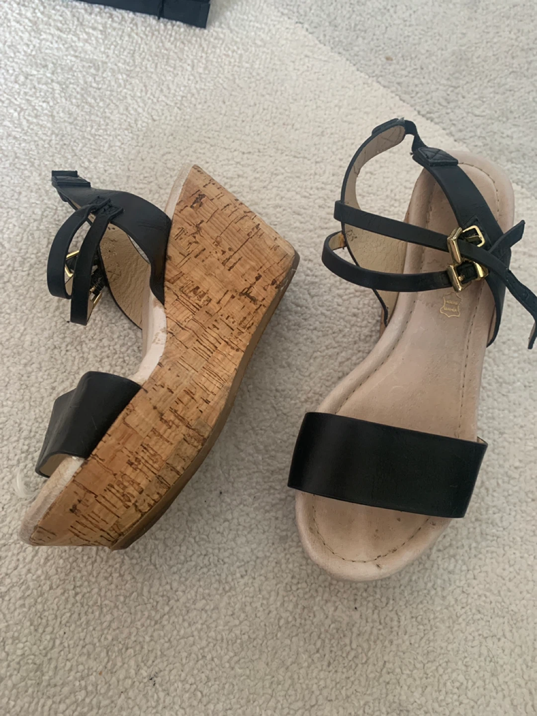 ALDO Black Wedge Sandals