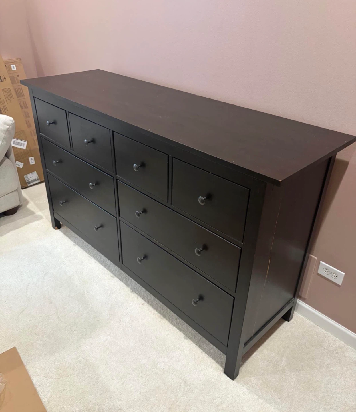 IKEA Hemnes 8-Drawer Dresser - Black-Brown