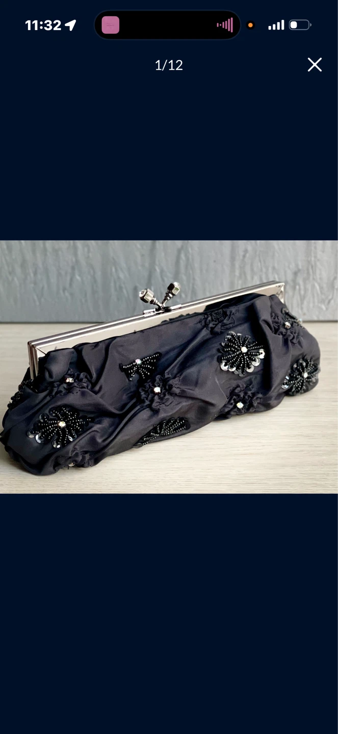 Embellished Satin Clutch Bag
