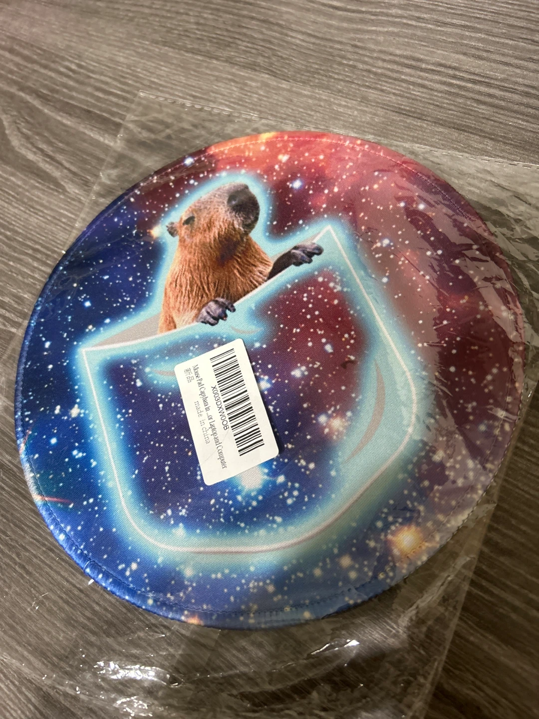 New-Round Capybara Space Mouse Pad