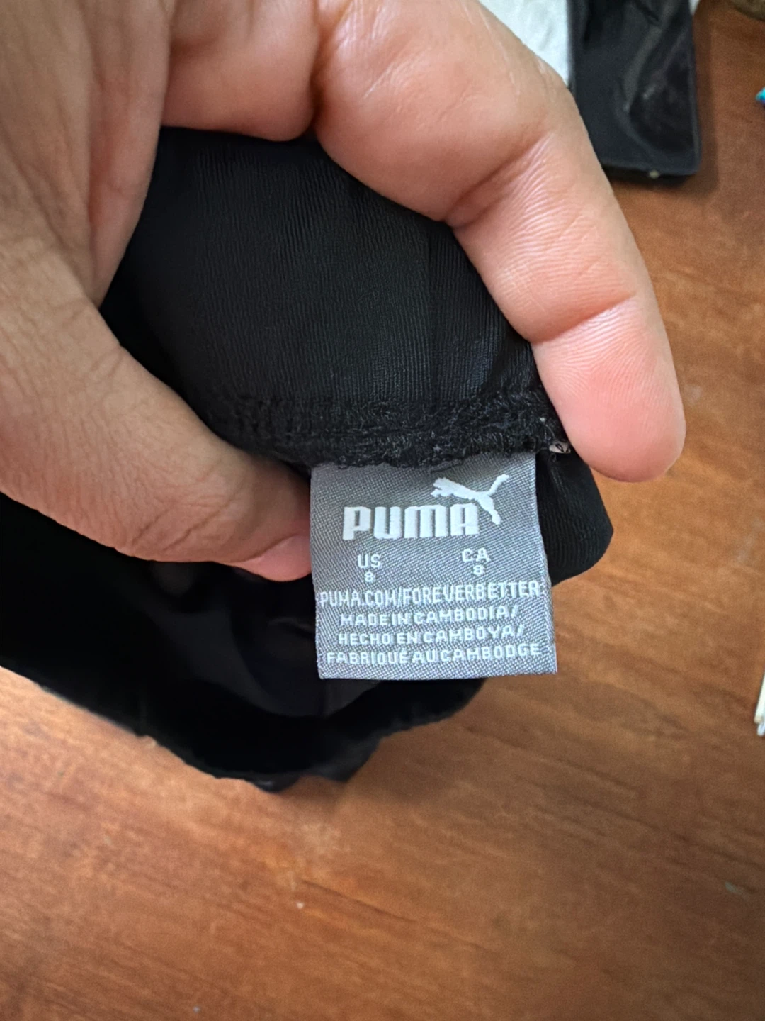 Puma Black Athletic Shorts with Pink Logo - Size S - photo 2