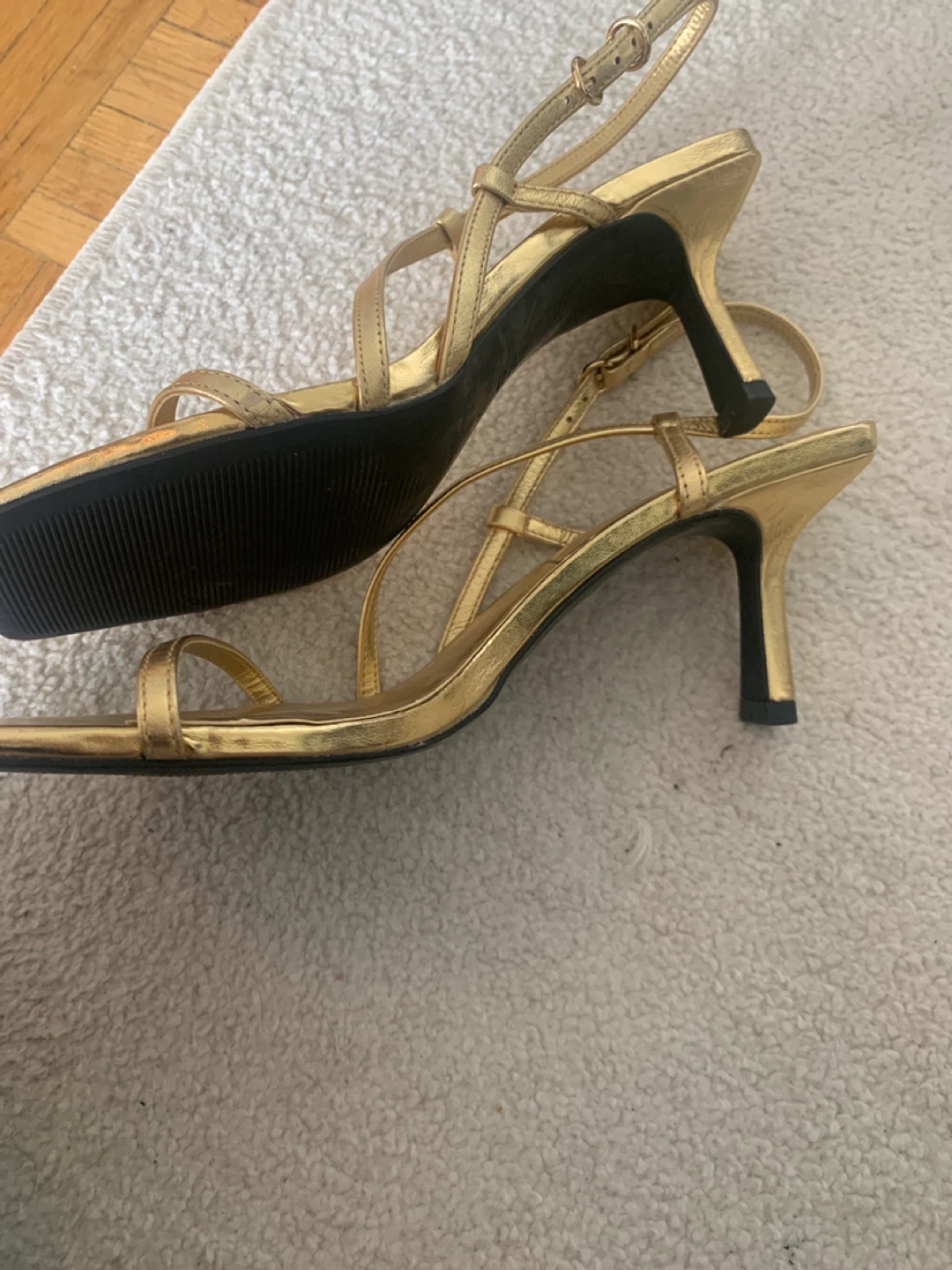 Gold Strappy Heeled Sandals - Size 36 - photo 2