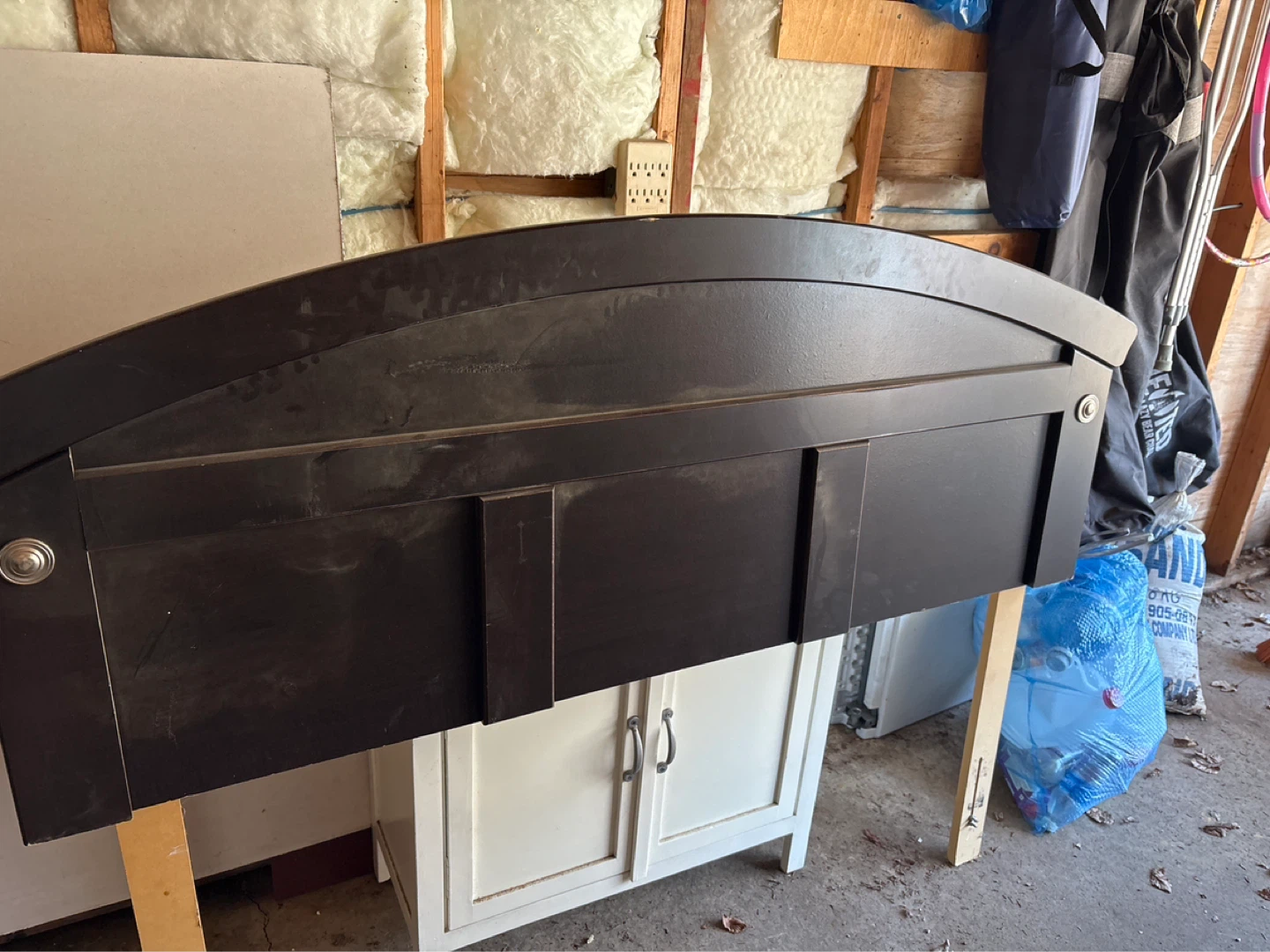 Dark Brown Curved Headboard