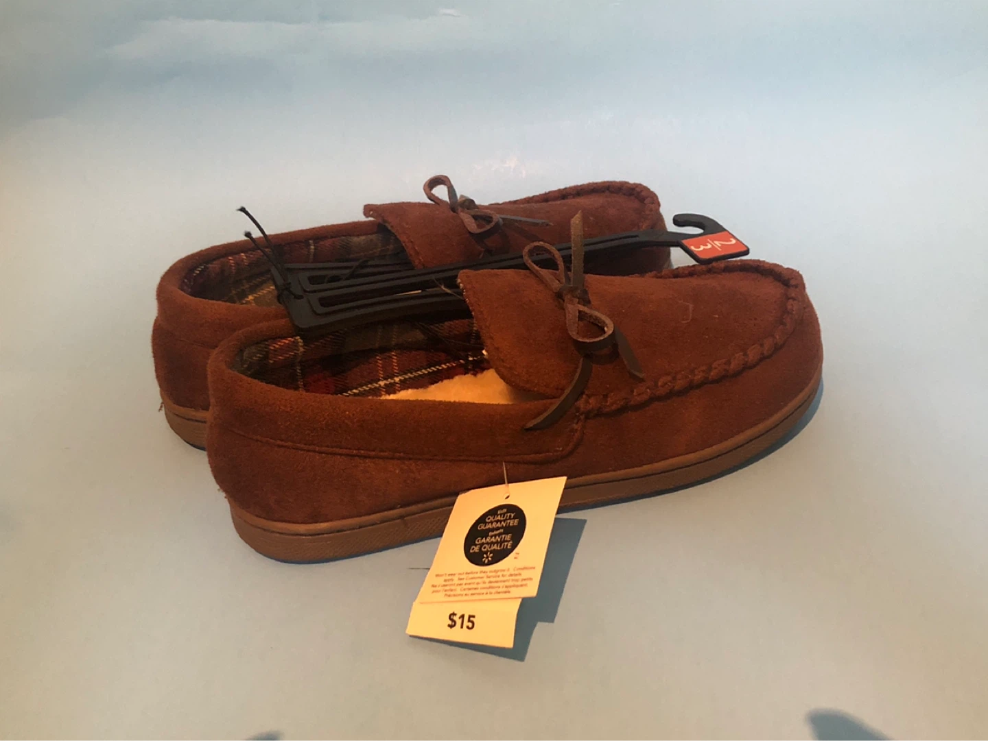 George Men's Brown Suede Moccasin Slippers Size 11-12