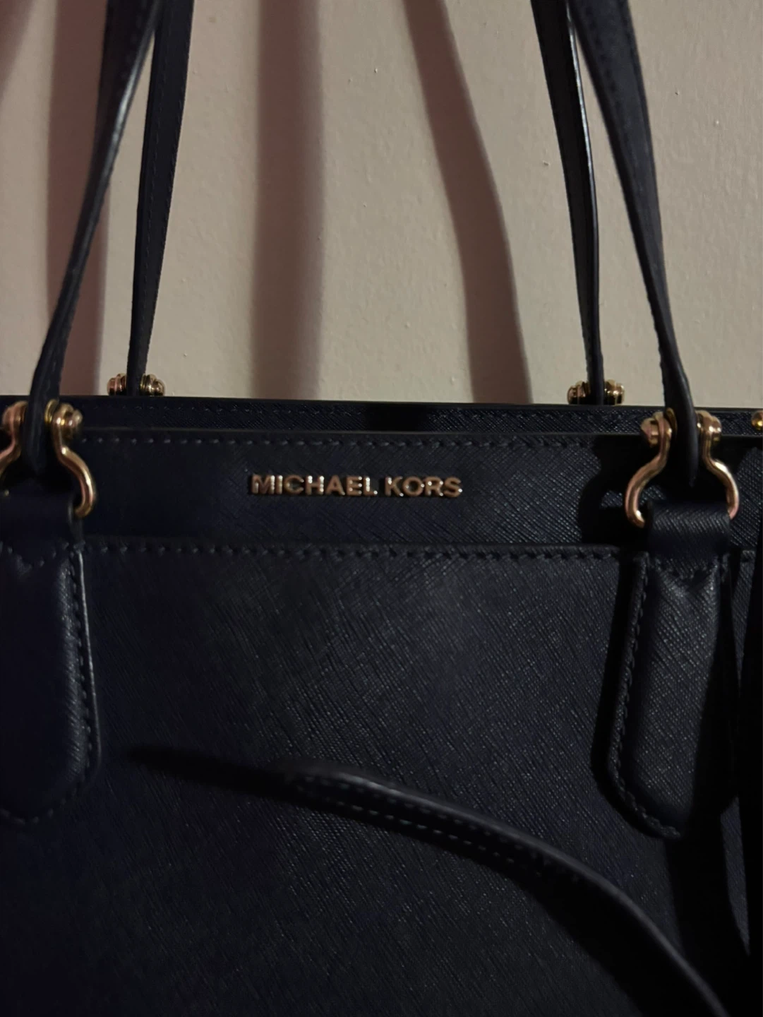 Michael Kors Navy Leather Tote Bag