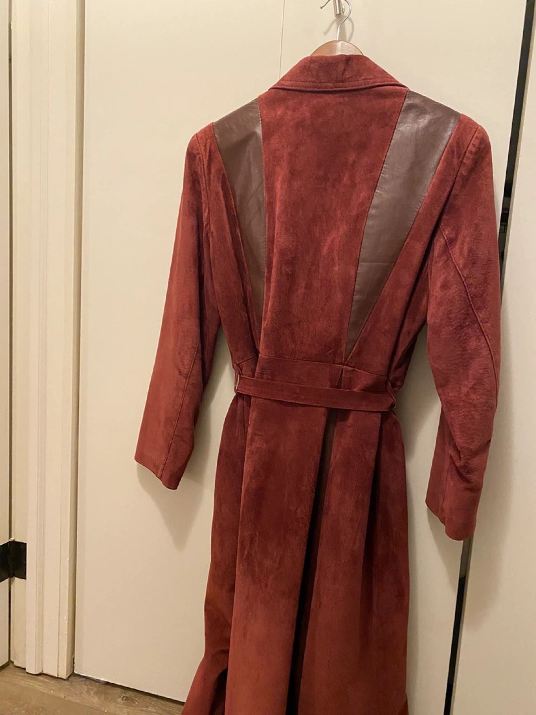 Suede and Leather Trench Coat - photo 2