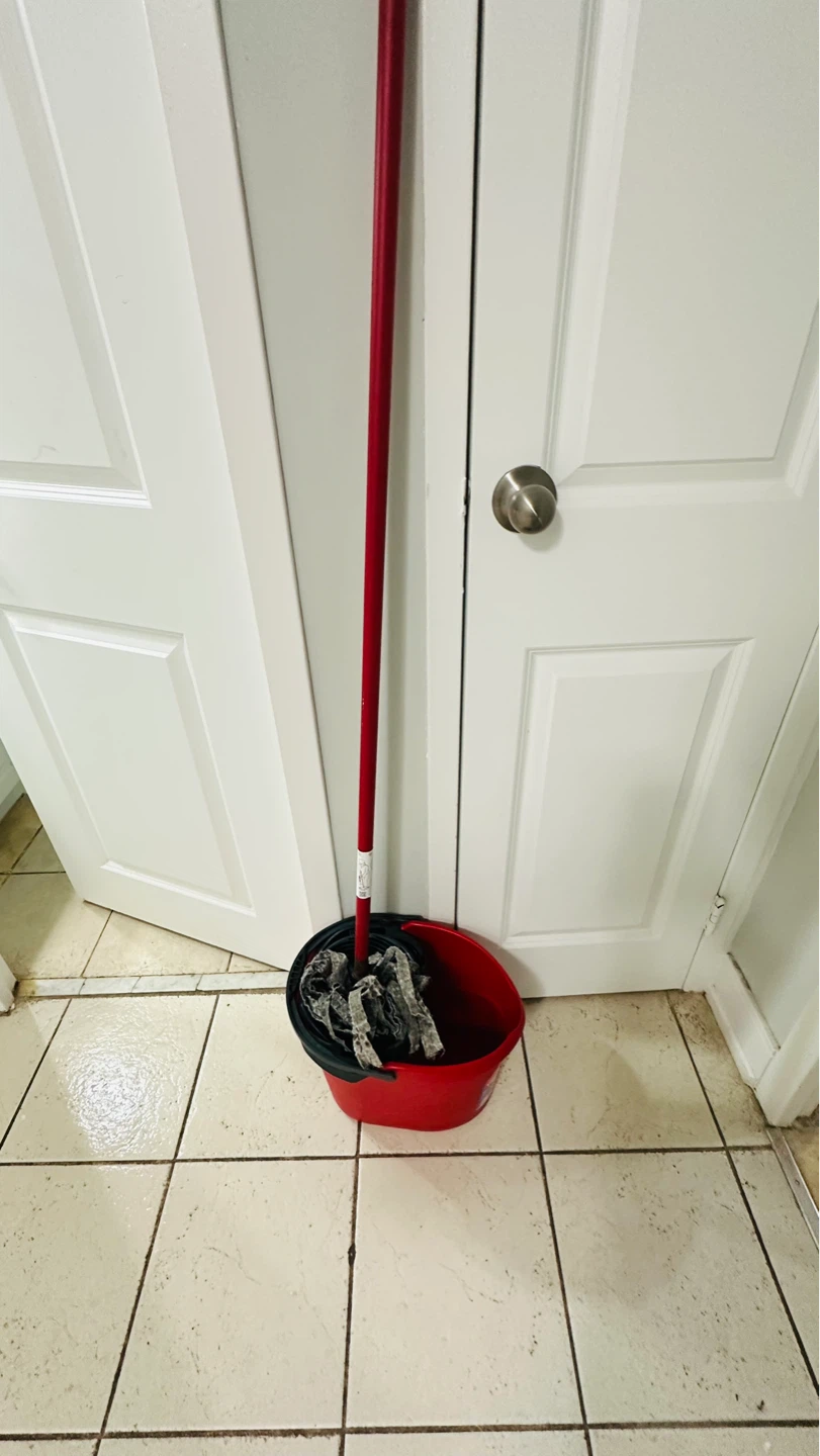 Red Spin Mop and Bucket Set