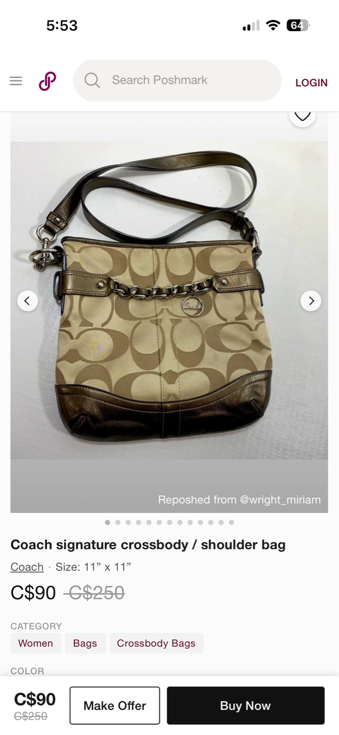 Coach Signature Crossbody Shoulder Bag - photo 5