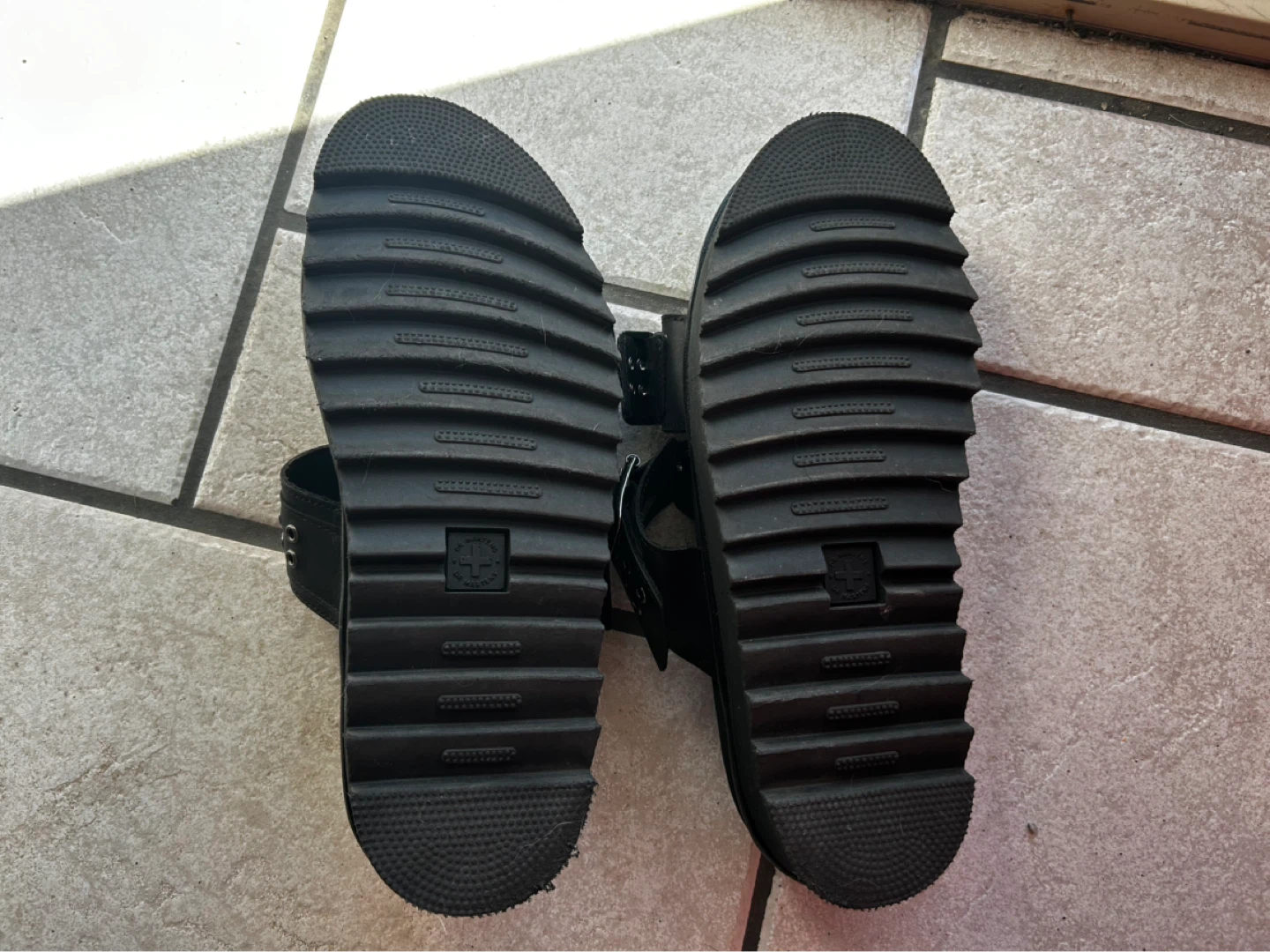 Dr. Martens Black Studded Platform Sandals