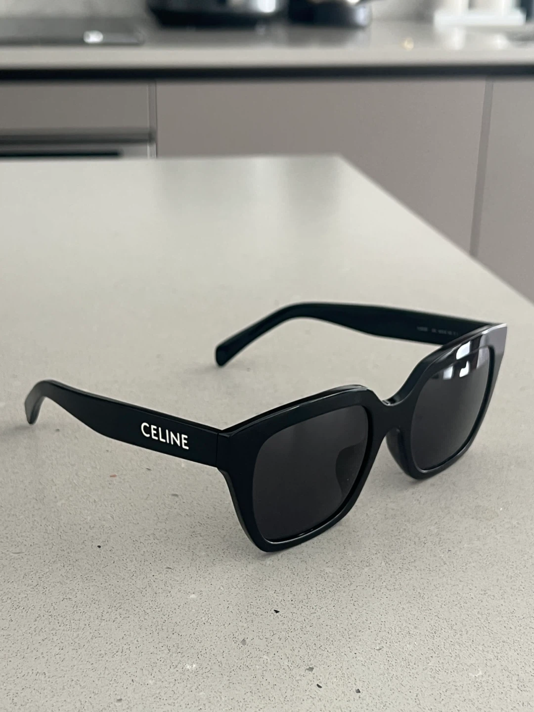 Celine CL40198F Black Shiny Acetate Irregular Sunglasses