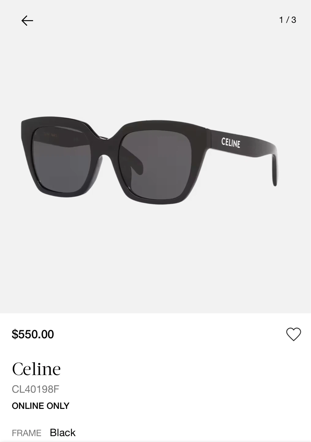 Celine CL40198F Black Shiny Acetate Irregular Sunglasses - photo 4