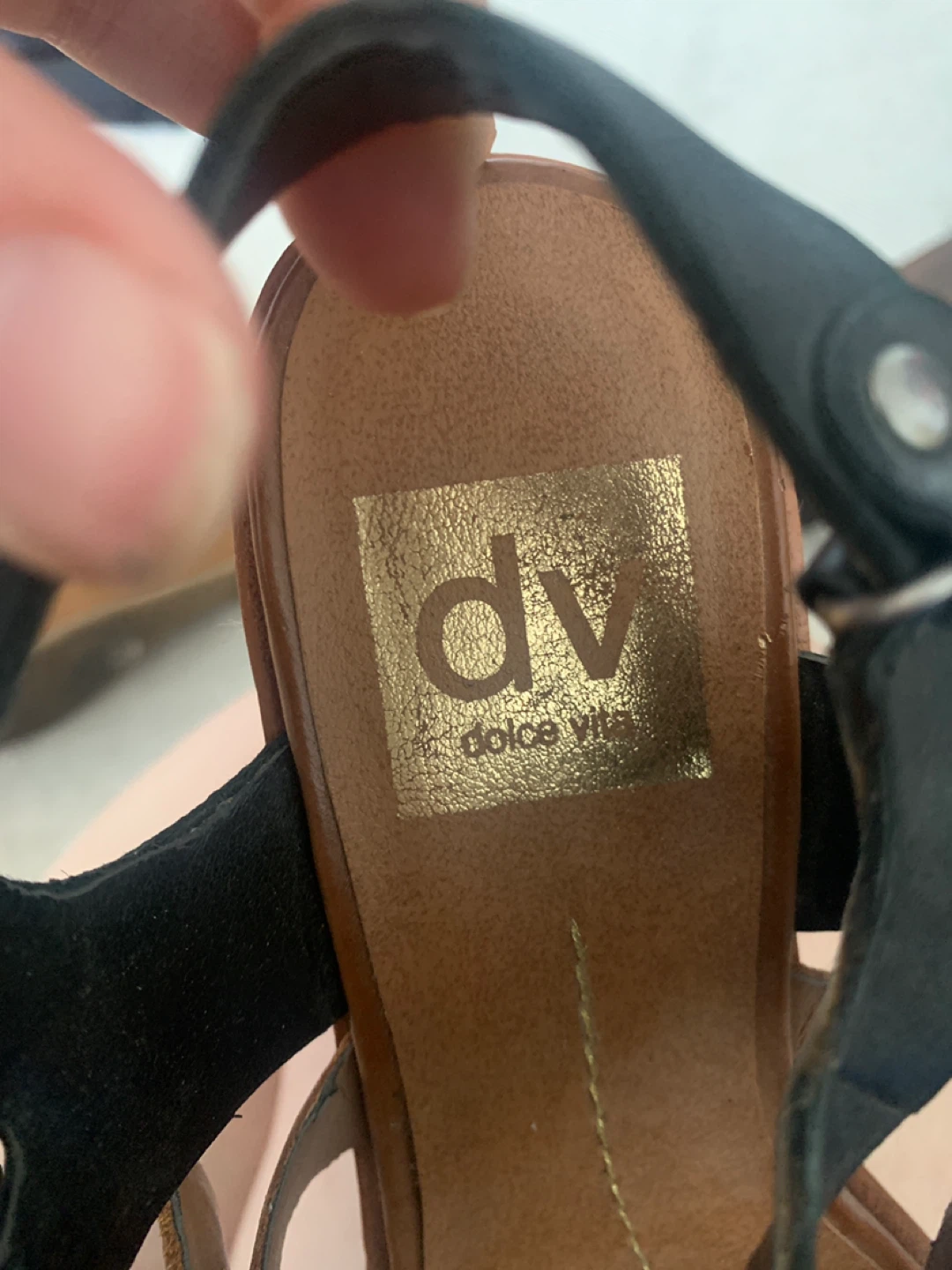 Dolce Vita Wedge Sandals - Tan and Black - photo 4