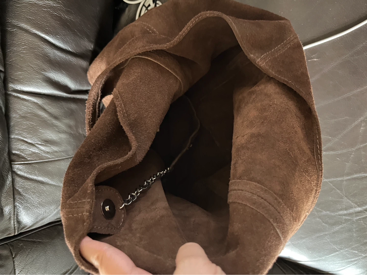 Brown Suede Hobo Bag - photo 2