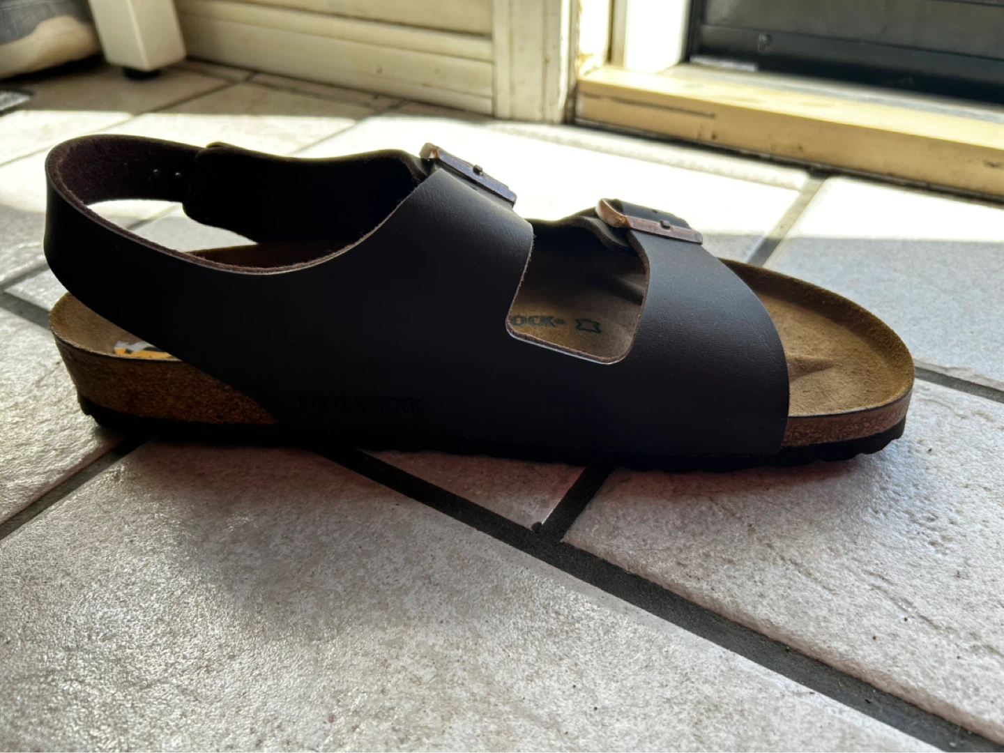 Birkenstock Dark Brown Leather Sandals Size 11 - photo 3