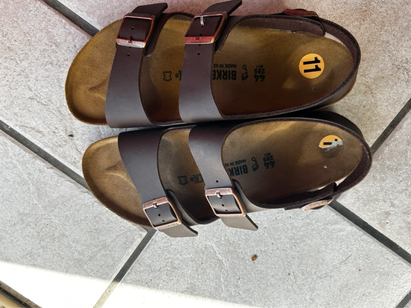 Birkenstock Dark Brown Leather Sandals Size 11 - photo 2