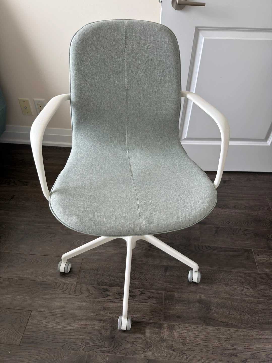 IKEA Langfjall Office Chair - Grey Fabric and White Frame (Used)