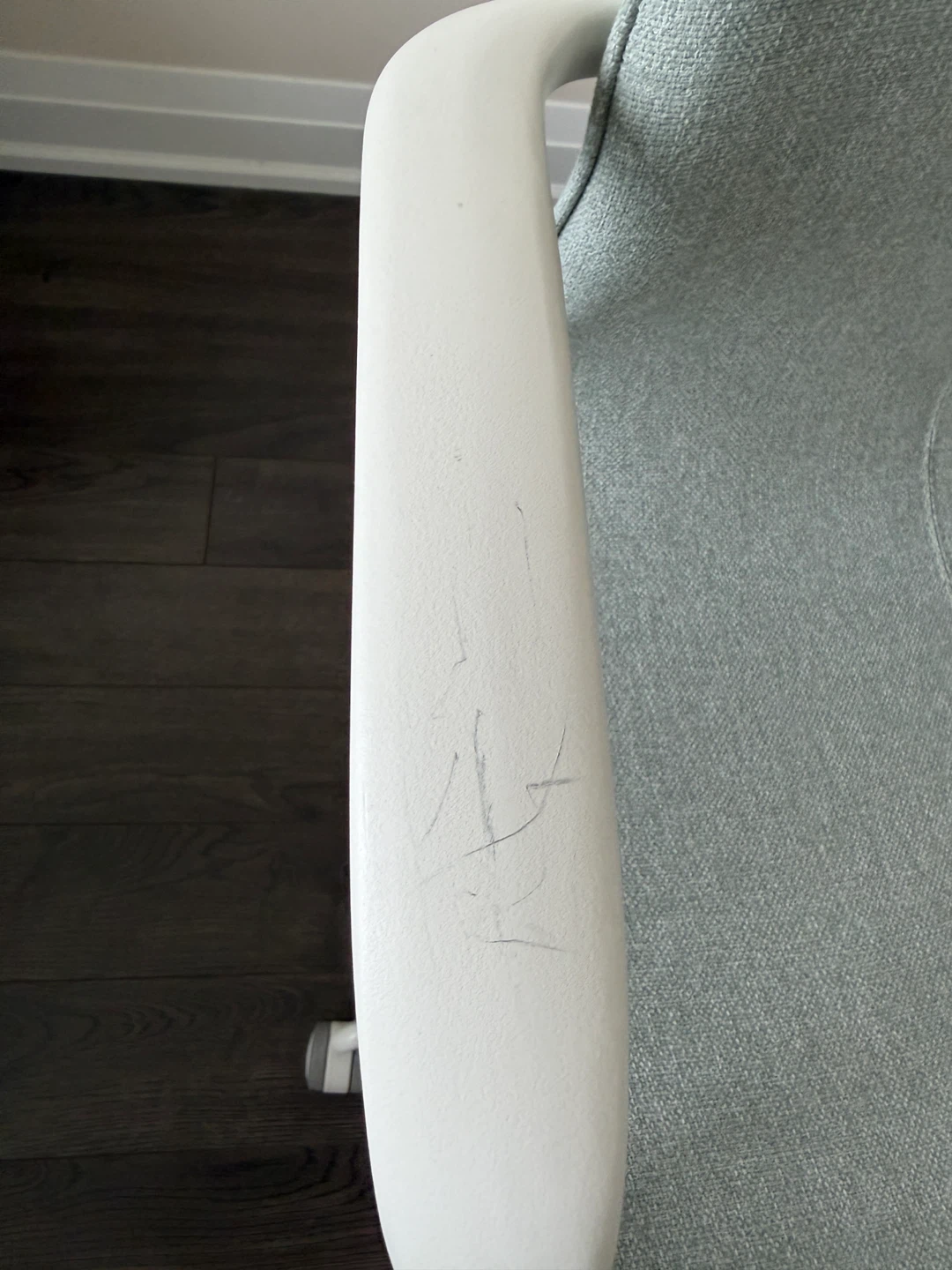 IKEA Langfjall Office Chair - Grey Fabric and White Frame (Used) - photo 2