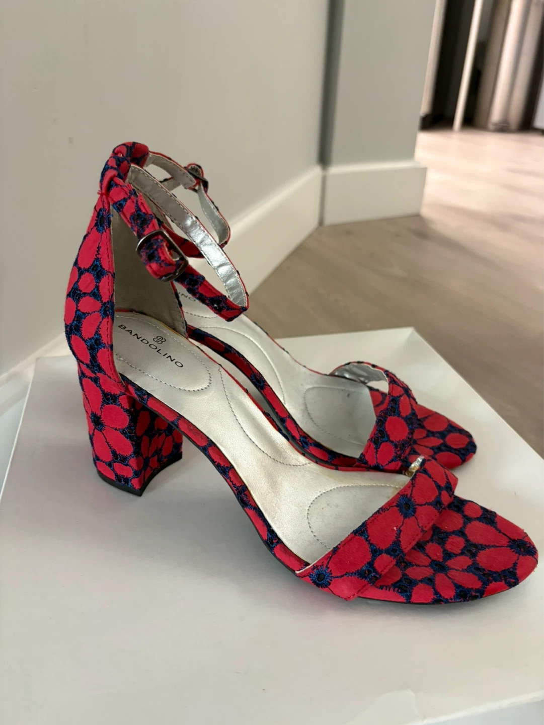 Bandolino Red & Blue Floral Block Heel Sandals - photo 2