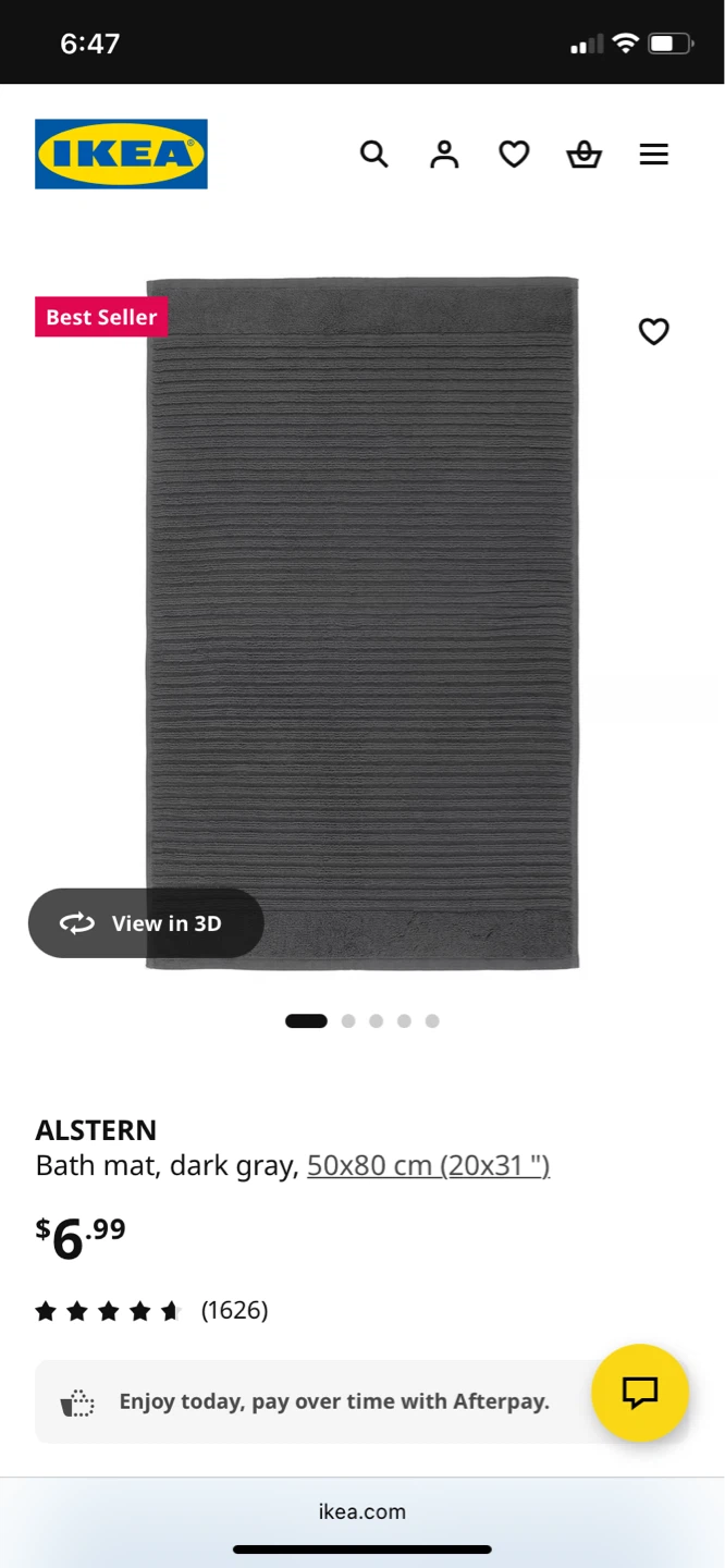 IKEA ALSTERN Bath Mat Dark Grey 50x80 cm - photo 2