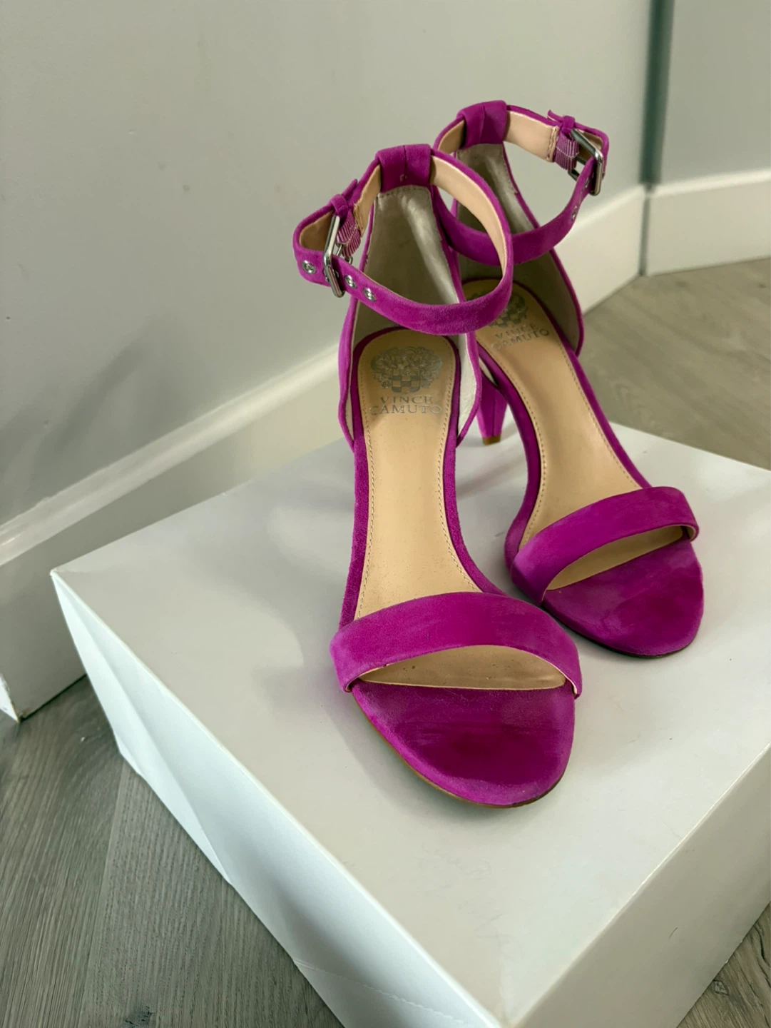 Vince Camuto Pink Suede Heeled Sandals - photo 3