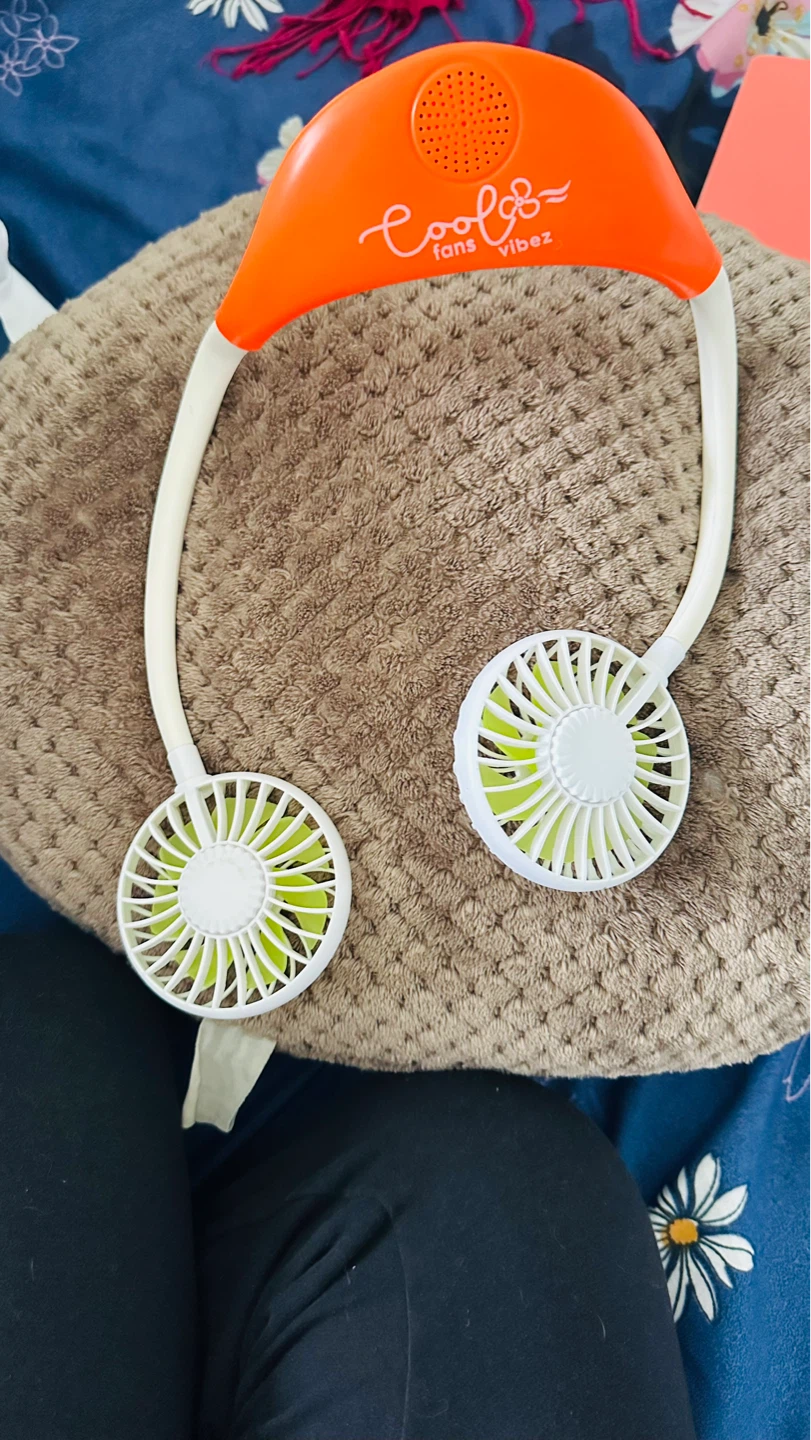 Coolfans Vibez Wearable Neck Fan - Orange/White - photo 2