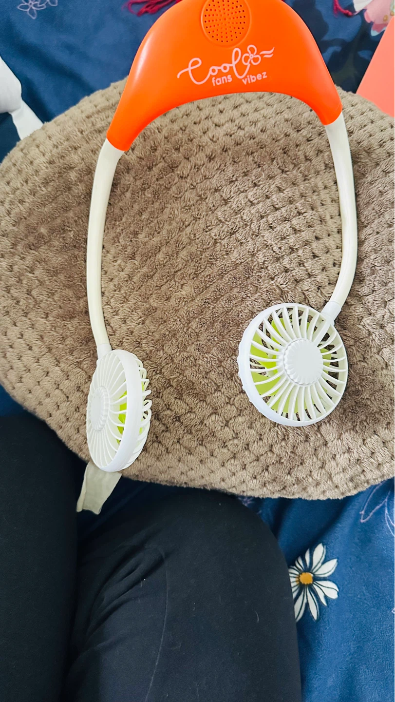 Coolfans Vibez Wearable Neck Fan - Orange/White - photo 3
