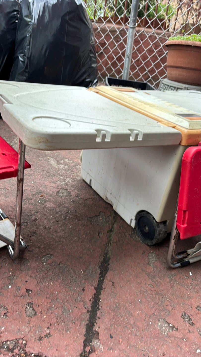 Portable Cooler with Wheels and Attached Seats - photo 2