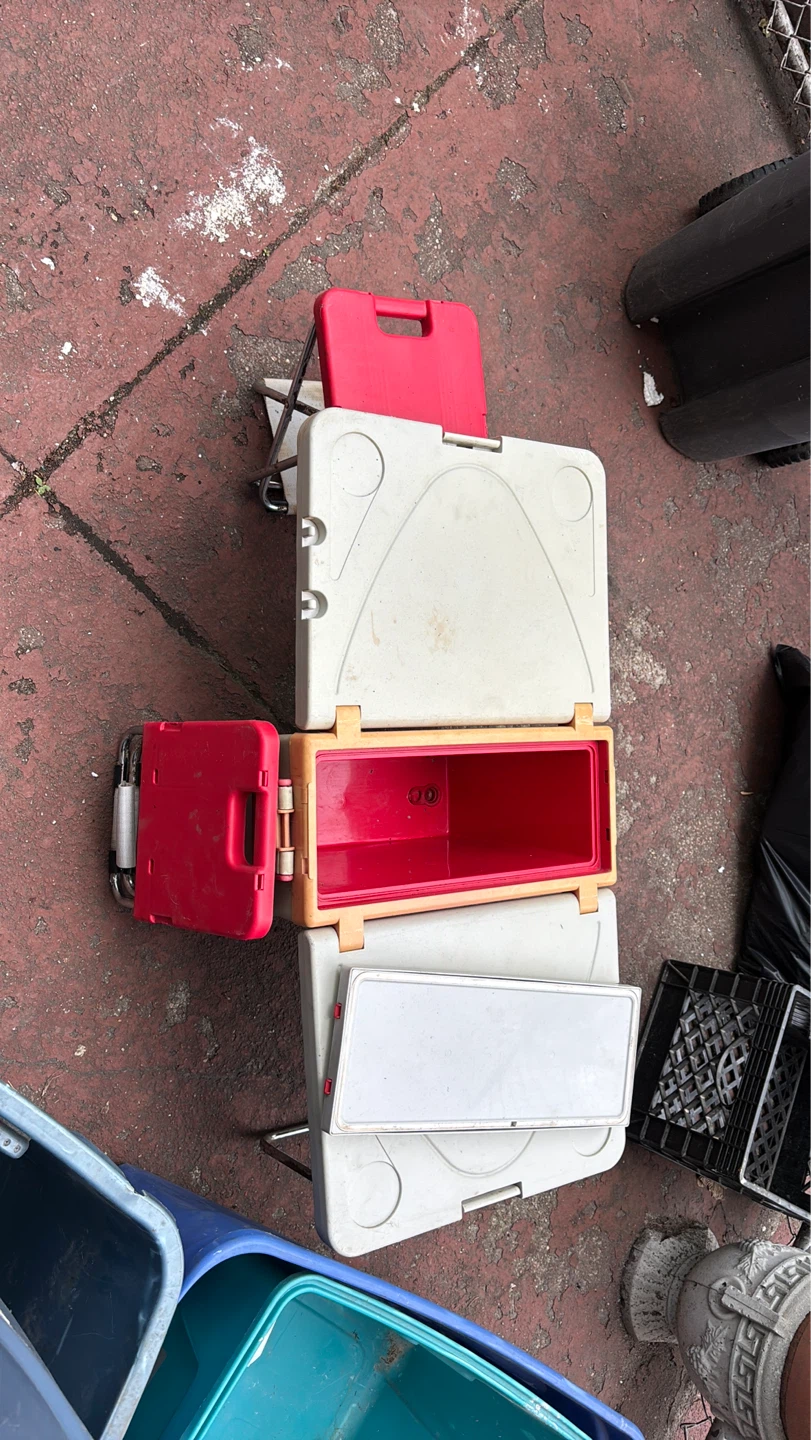 Portable Cooler with Wheels and Attached Seats - photo 4