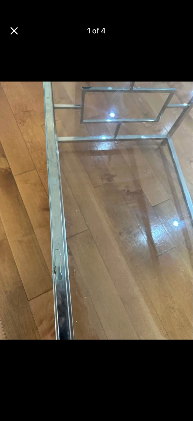 Glass and Chrome Coffee Table - photo 3