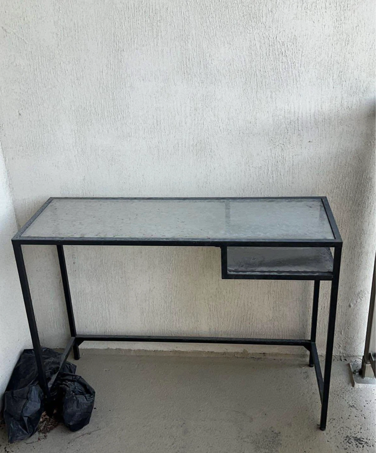 Glass and Metal Console Table